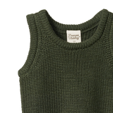 Merino Knit Vest - Thyme Chunky Knit