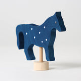 Grimm's Blue Horse Candle Holder Decoration