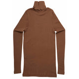 Womens Merino Turtleneck Top - Caramel