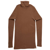 Womens Merino Turtleneck Top - Caramel