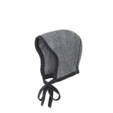 Disana Knitted Merino Bonnet - Anthracite/Grey (0-6m left)