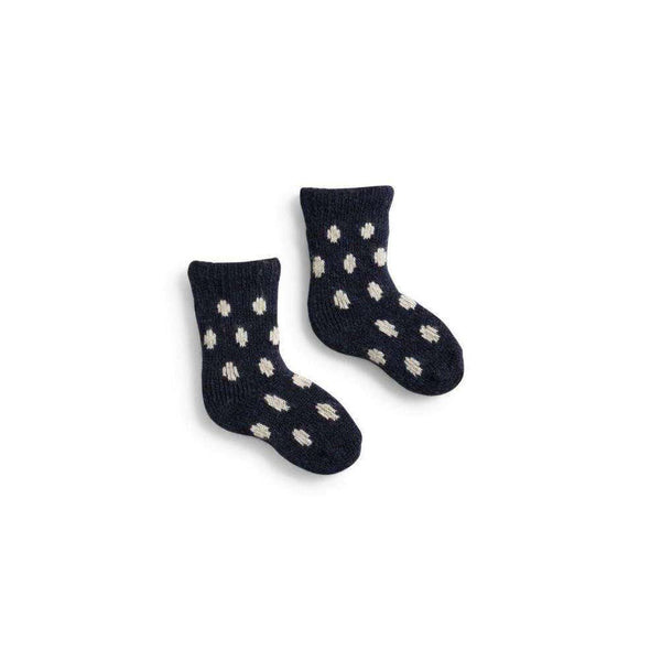 Lisa b Baby Classic Dot Wool & Cashmere Socks - Navy