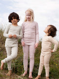 Organic Cotton Child Leggings - Desert/Off White Stripe