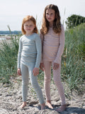 Organic Cotton Child Leggings - Lilac/Off White Stripe
