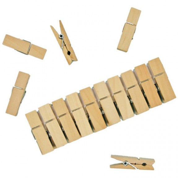 Mini Wooden Clothes Pegs - 10 pack
