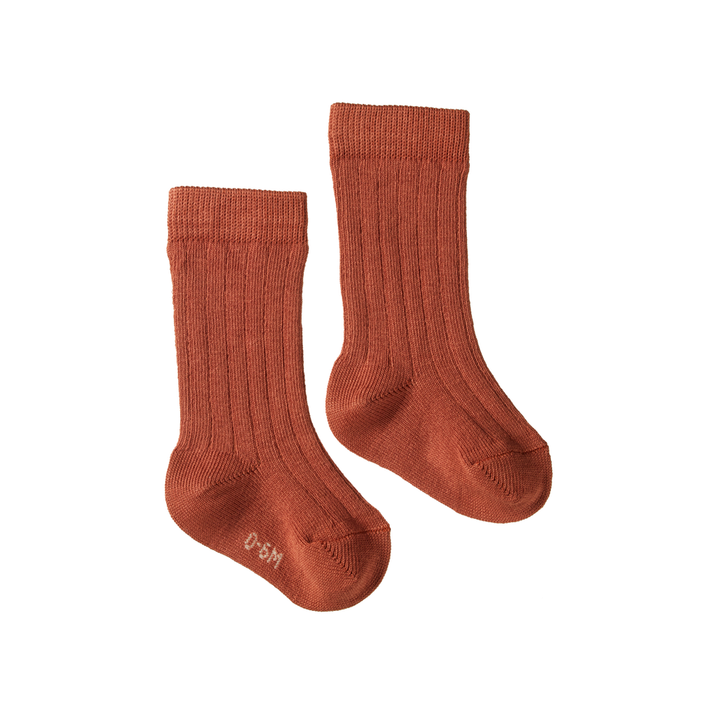 Organic Cotton Rib Socks - Clay