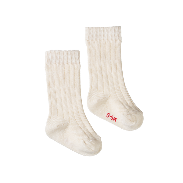 Organic Cotton Rib Socks - Natural