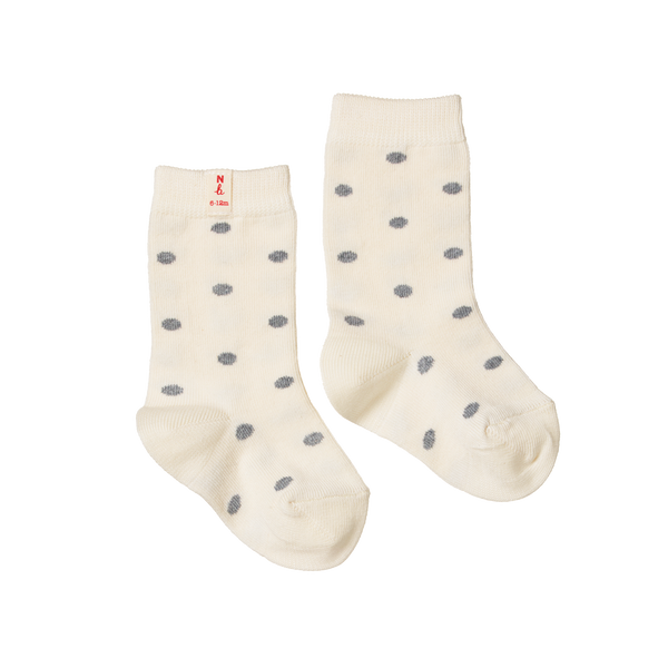 Organic Cotton Socks - Grey Polka Dot