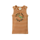 Organic Cotton Singlet Top - Save the Frogs Print