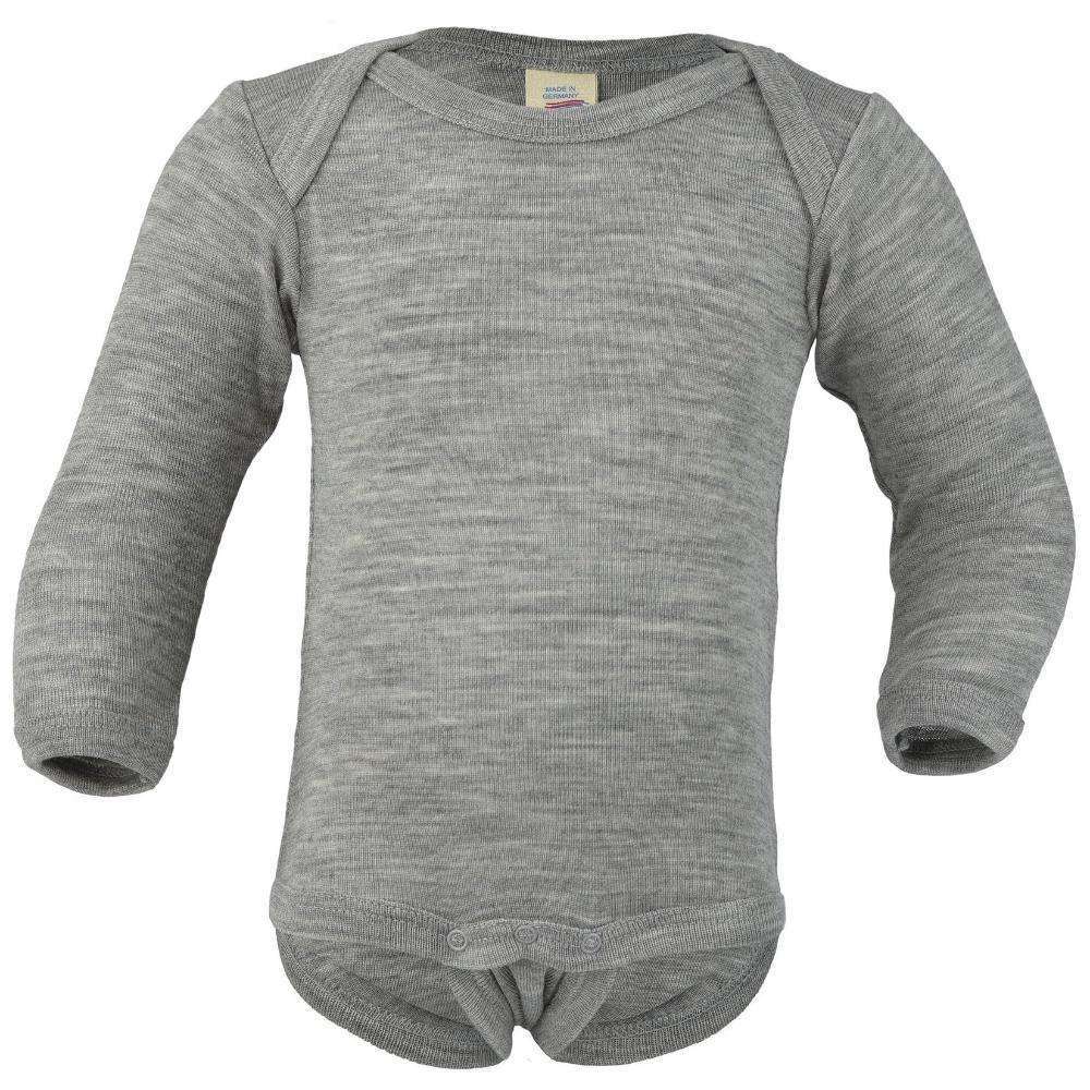 Engel Wool/Silk Long Sleeved Bodysuit – Grey Melange