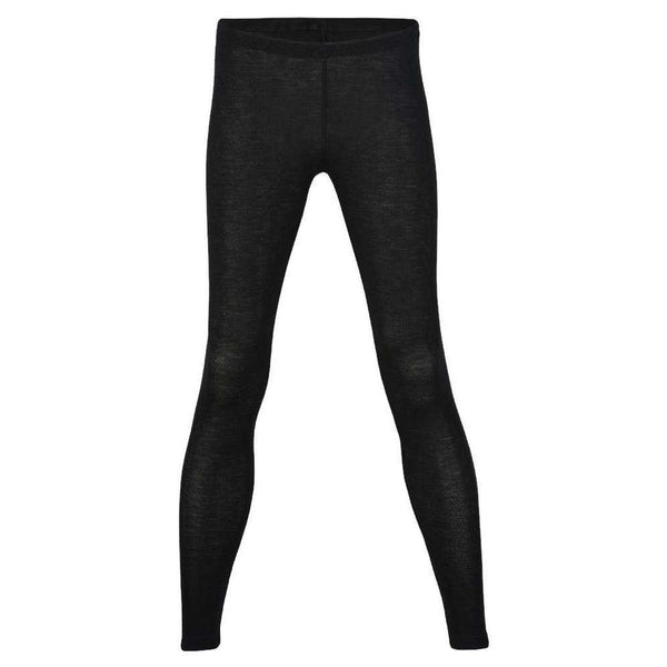 Womens Merino Wool & Silk leggings - Black