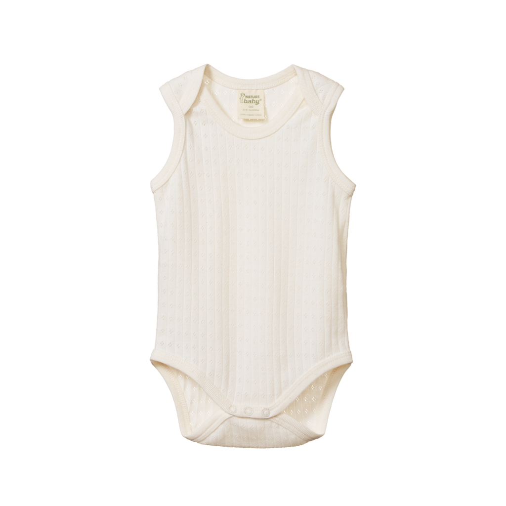 Pointelle Singlet Bodysuit - Natural