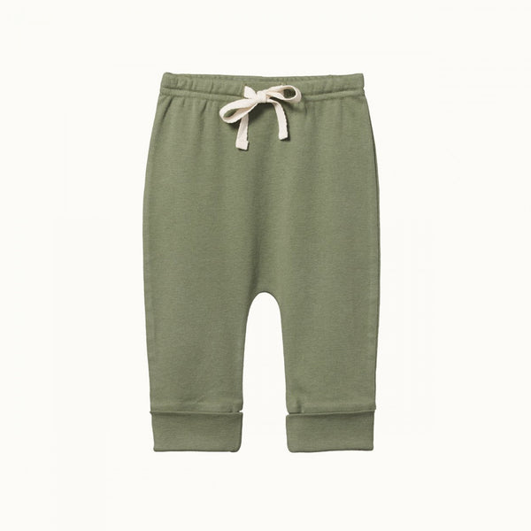 Organic Cotton Drawstring Pants - Olive